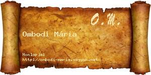 Ombodi Mária névjegykártya